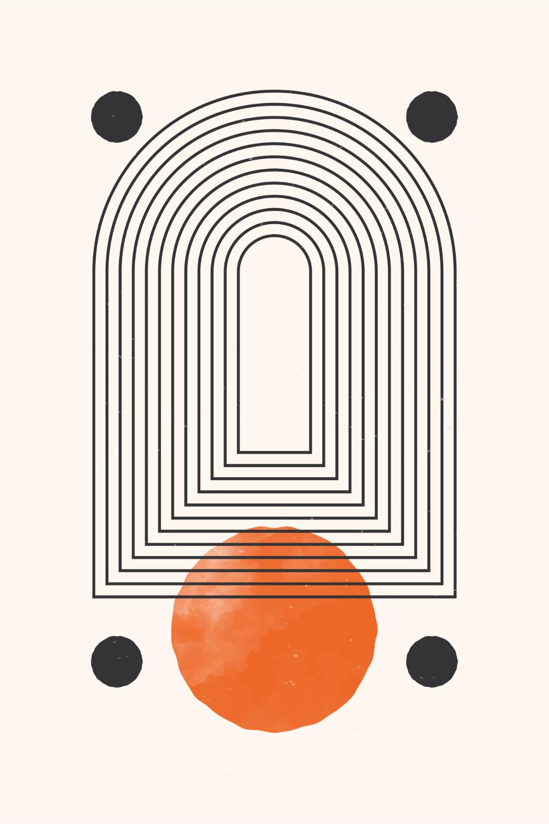 Arch Study with Orange Accents