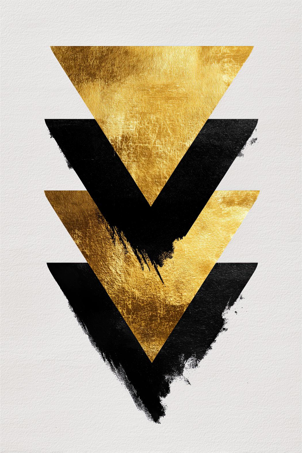 Stacked Gold Triangles
