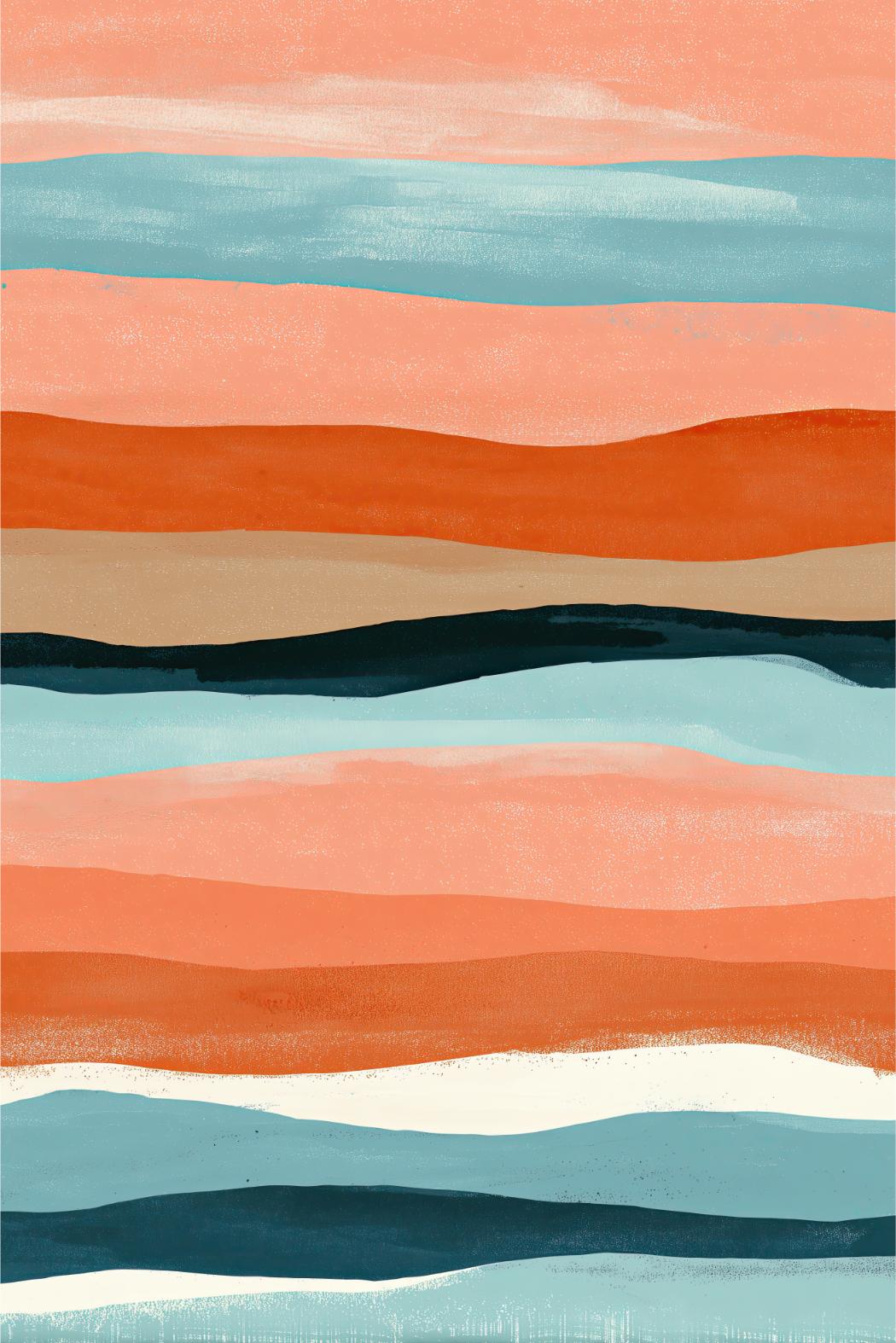 Coral Horizon Stripes