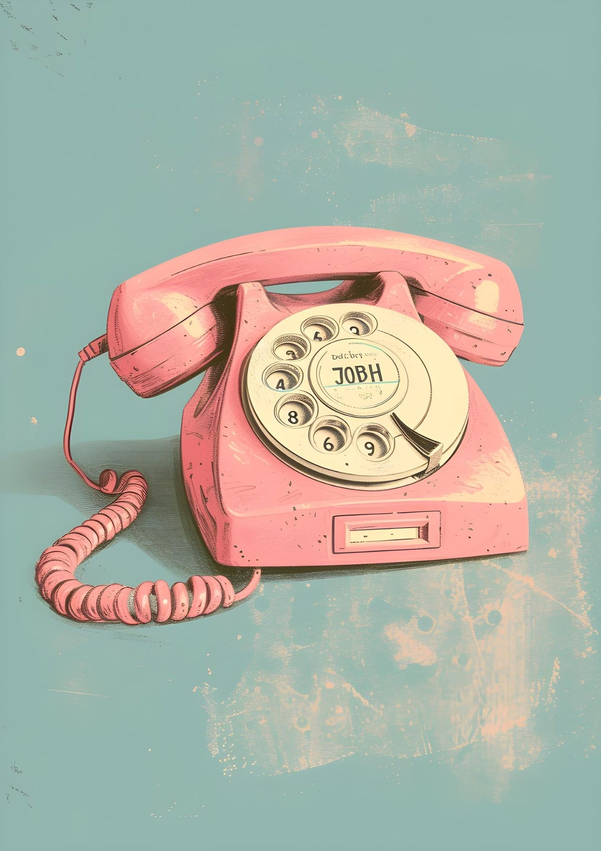 Roze draaischijftelefoon