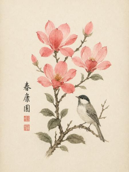 Magnolia and Bird
