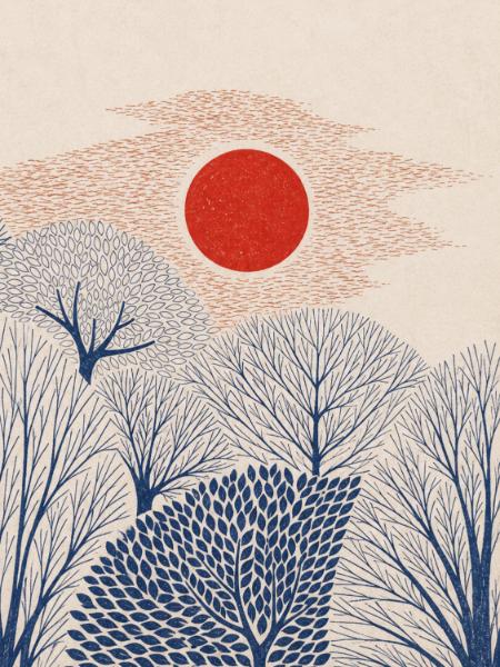 Red Sun over Navy Forest