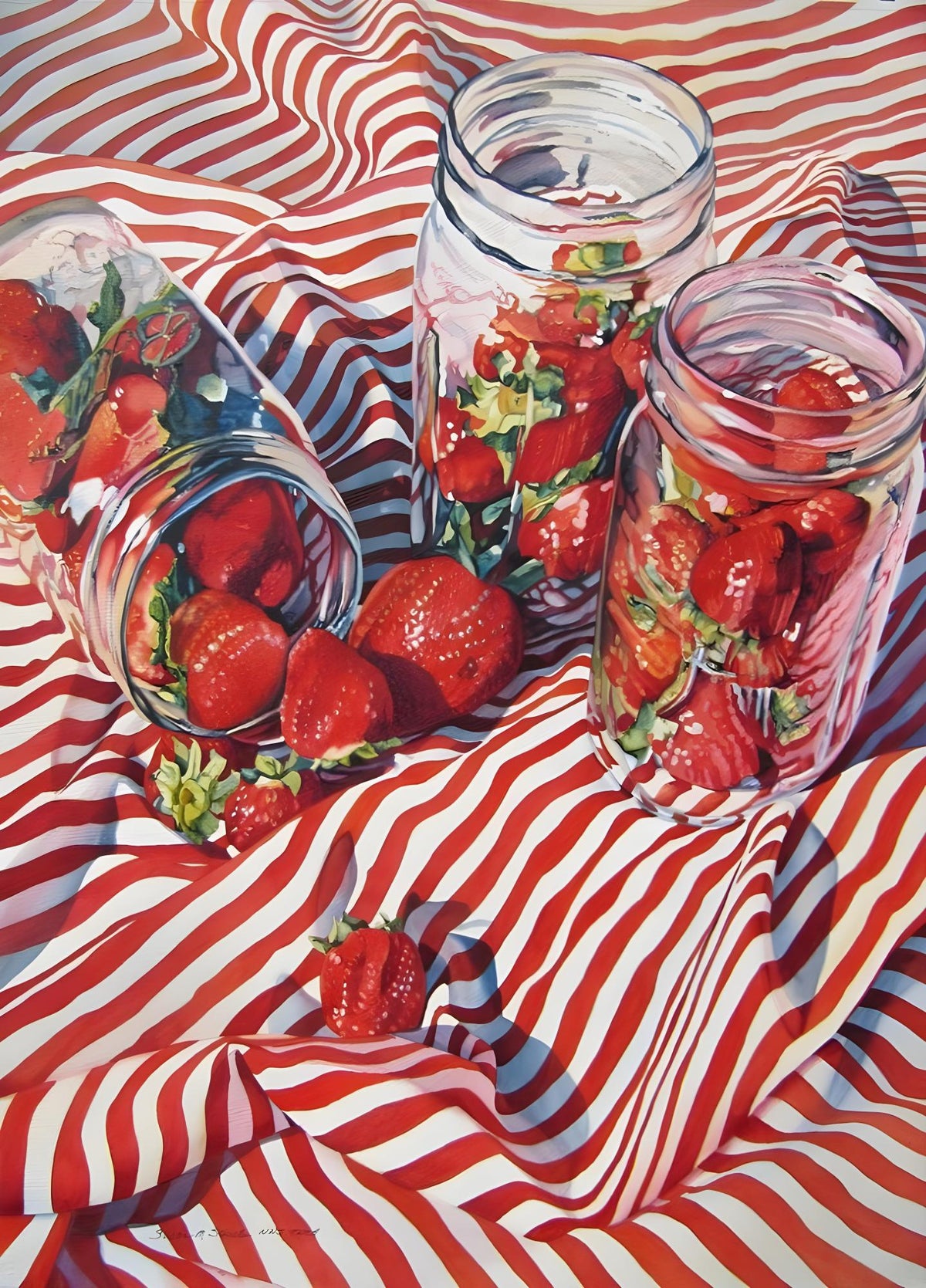 Strawberry Jars and Stripes