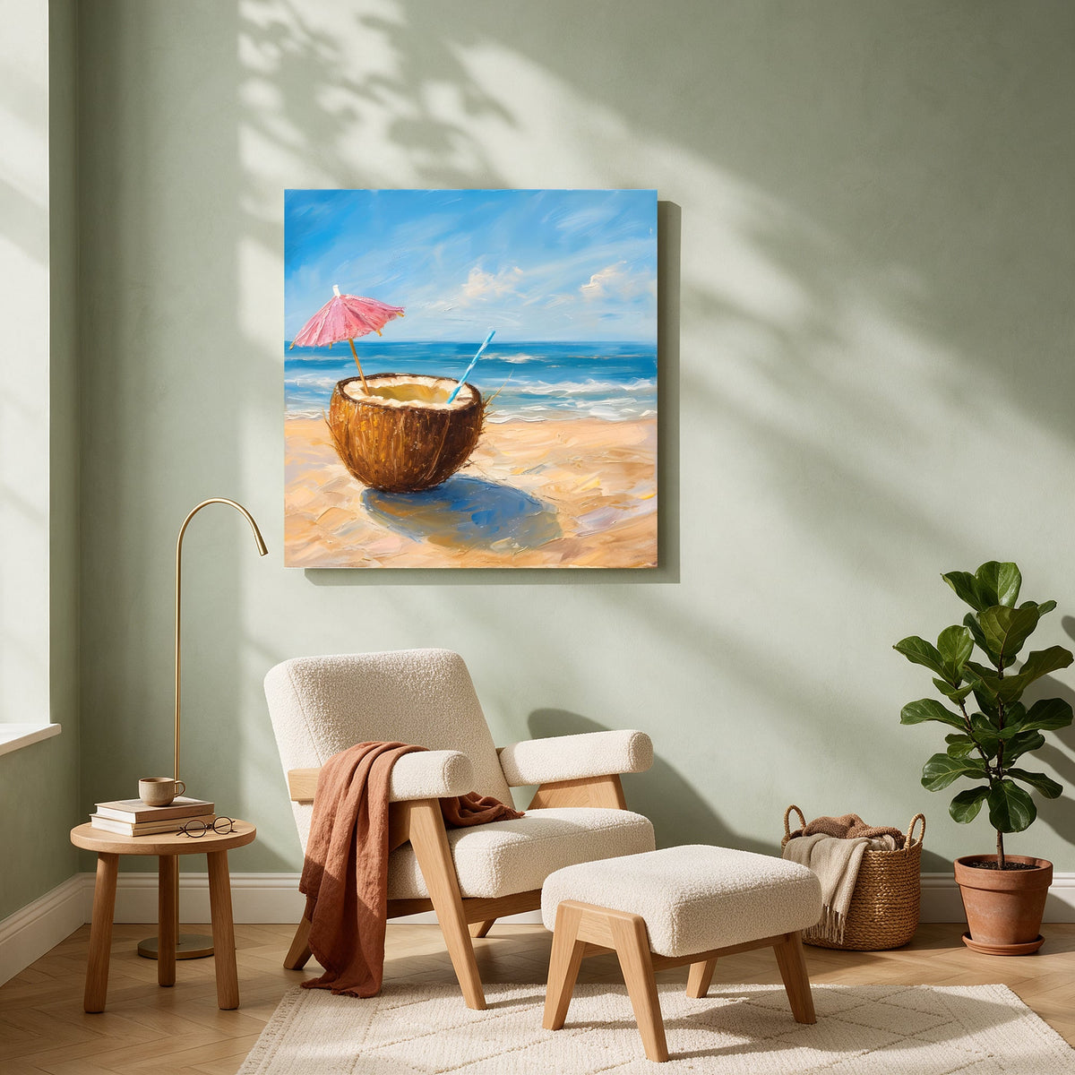 Coconut Cocktail on the Beach — Square living room