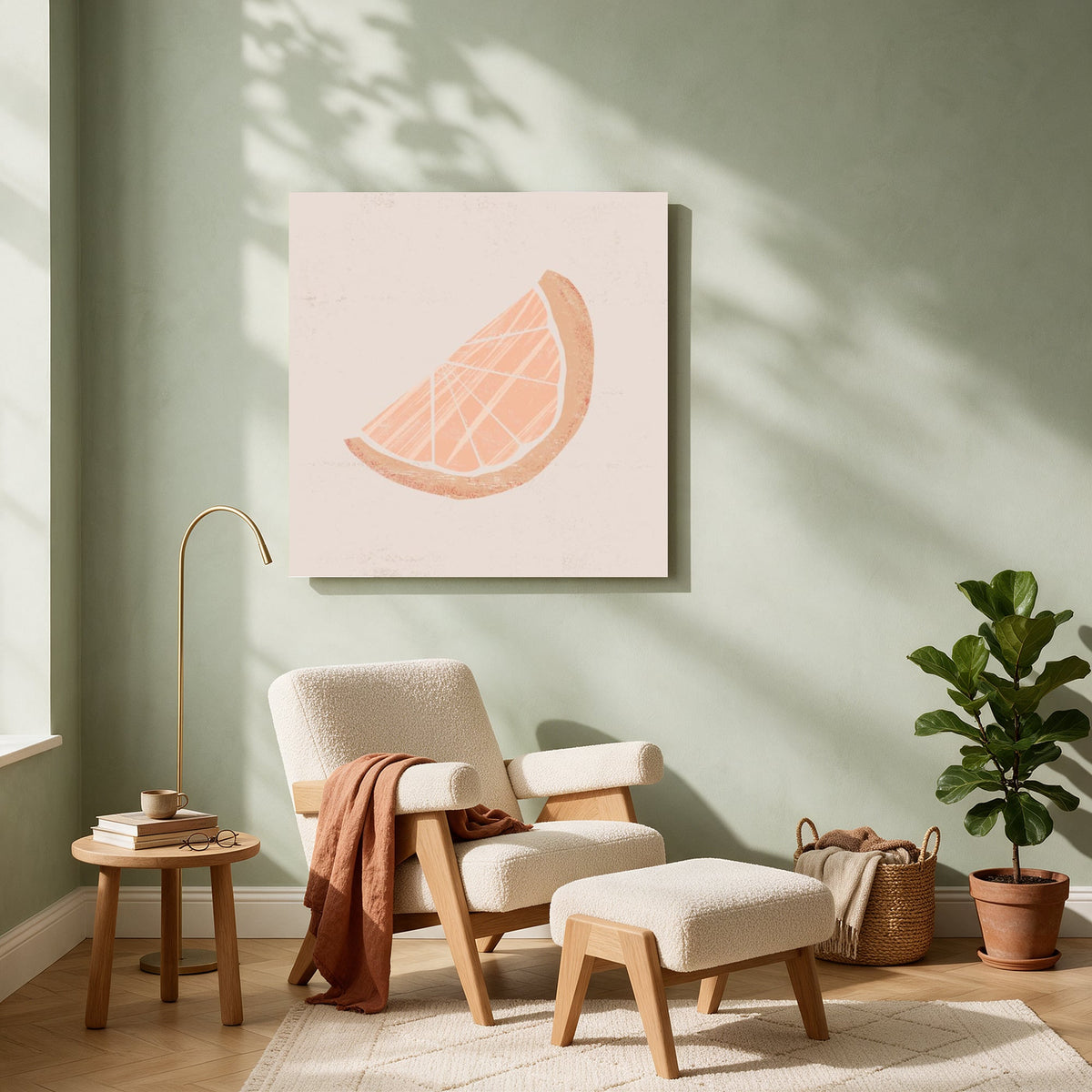 Orange Wedge — Square living room