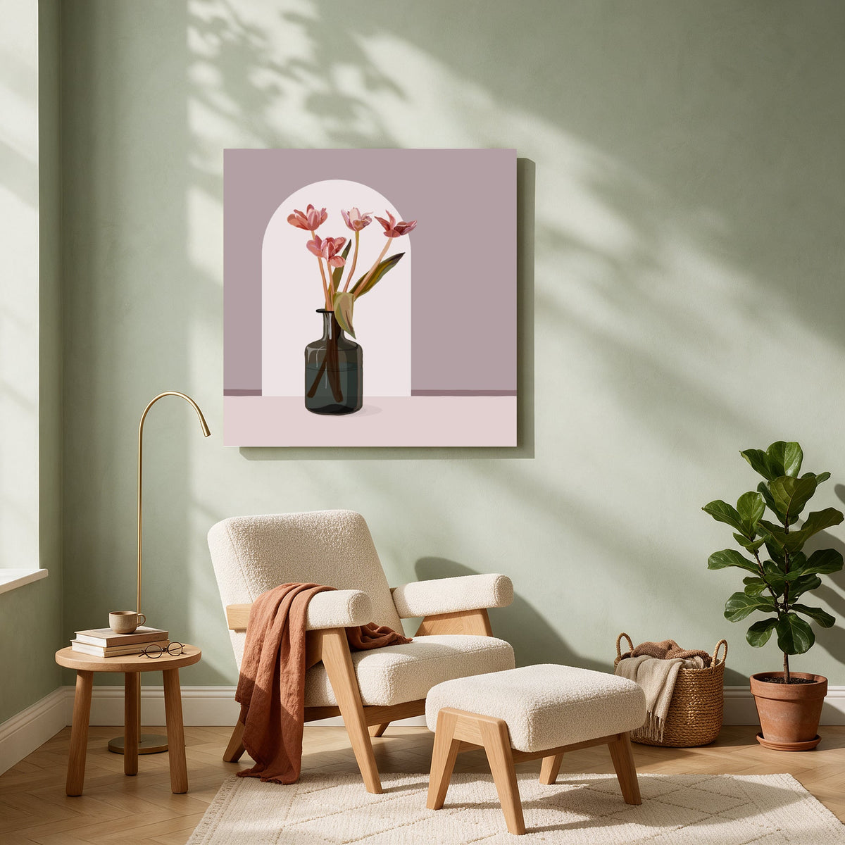 Tulips in an Arched Niche — Square living room