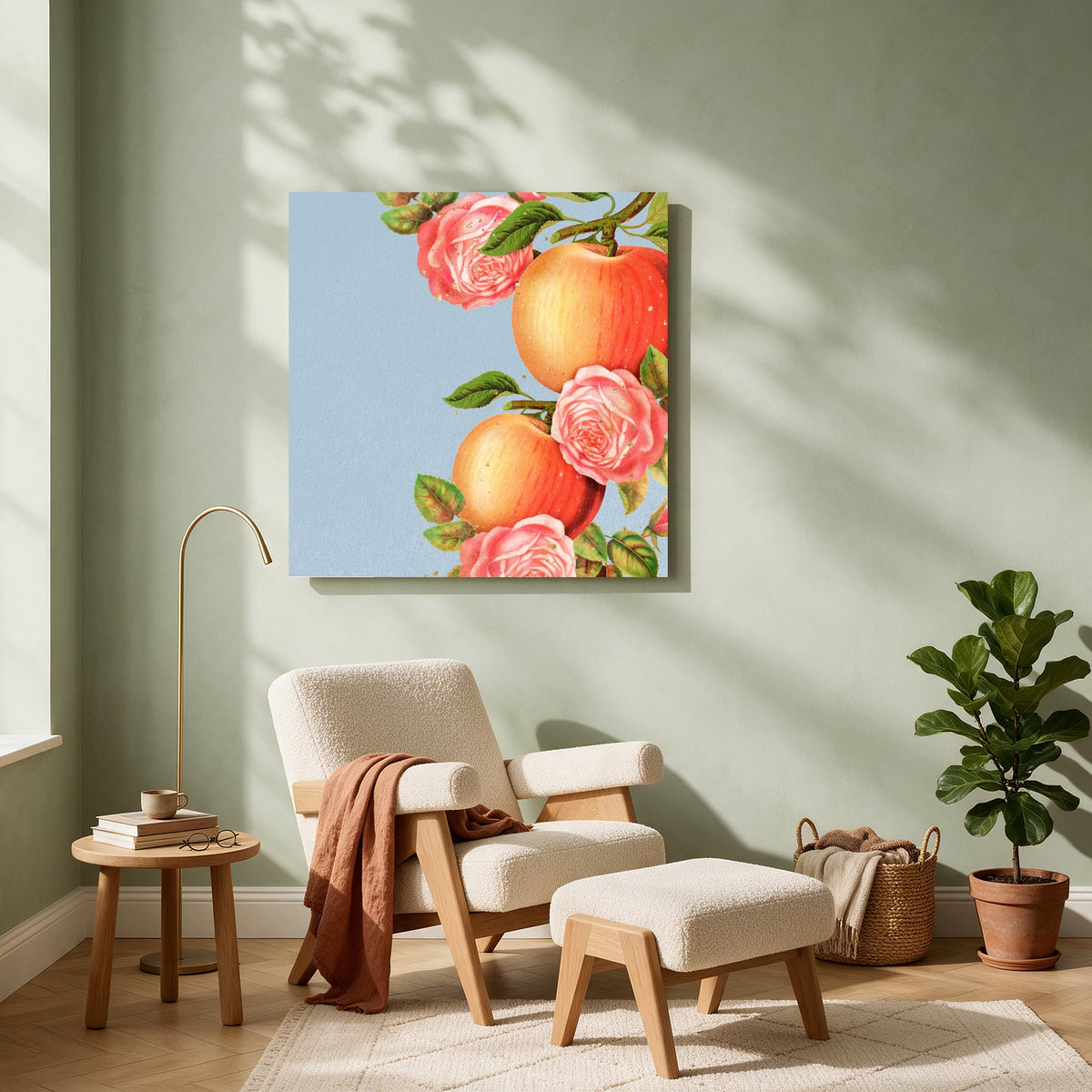 Apples and Roses — Square living room