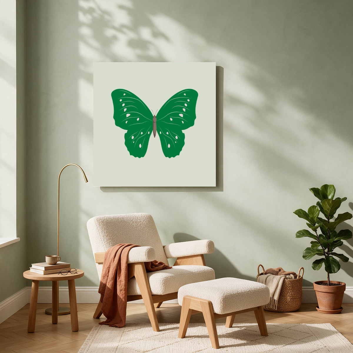 Emerald Butterfly — Square living room