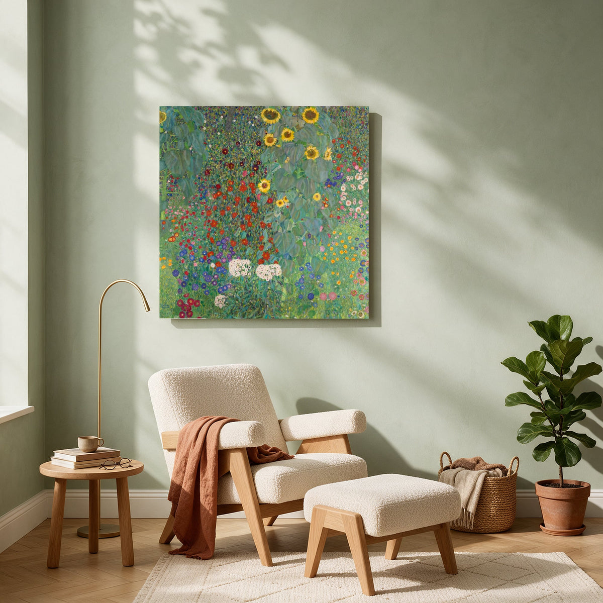 Farm Garden with Sunflowers — Square living room