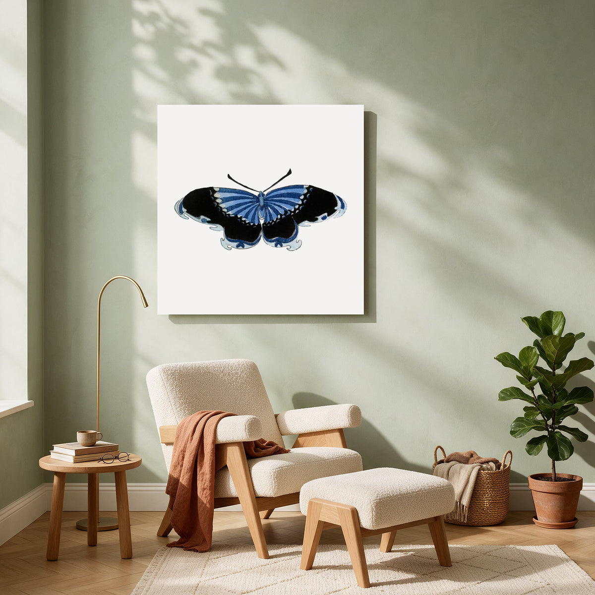 Blue Swallowtail Butterfly — Square living room