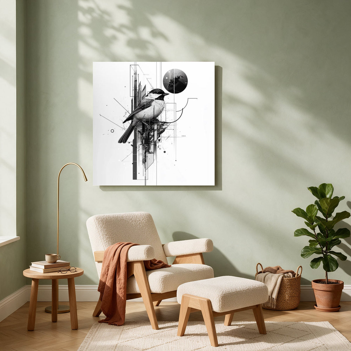 Bird and Blueprint — Square living room