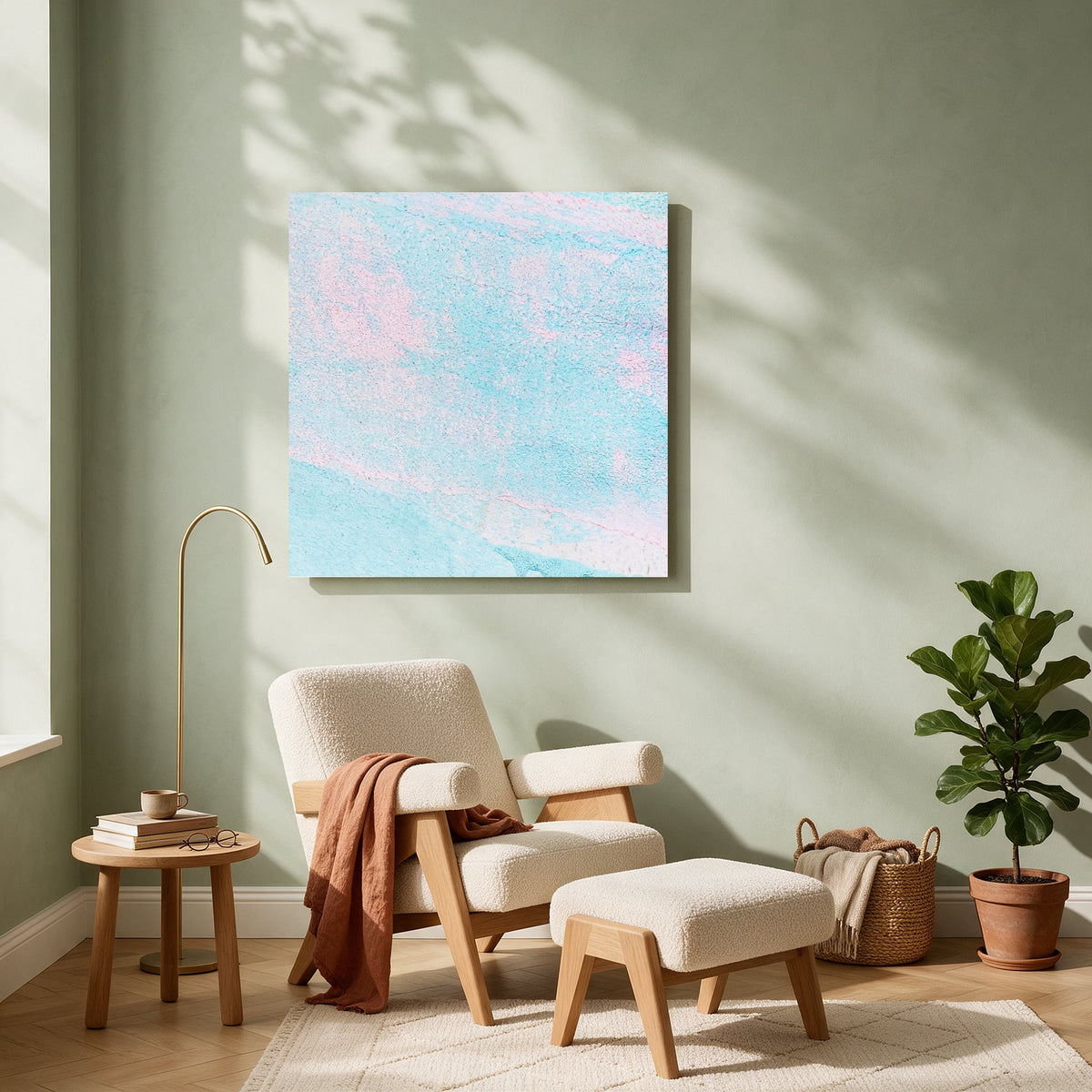 Pastel Marble Sky — Square living room