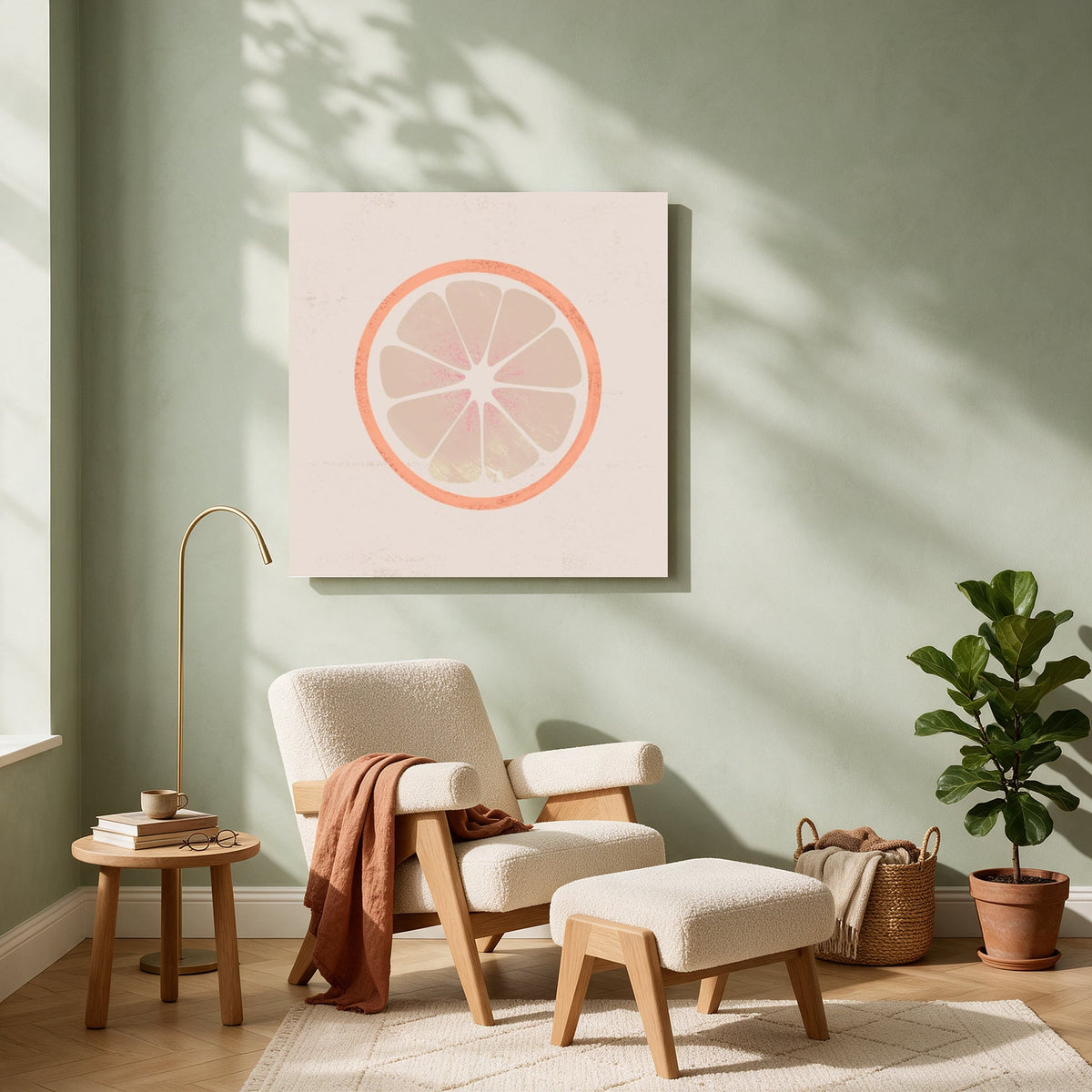 Grapefruit Slice — Square living room