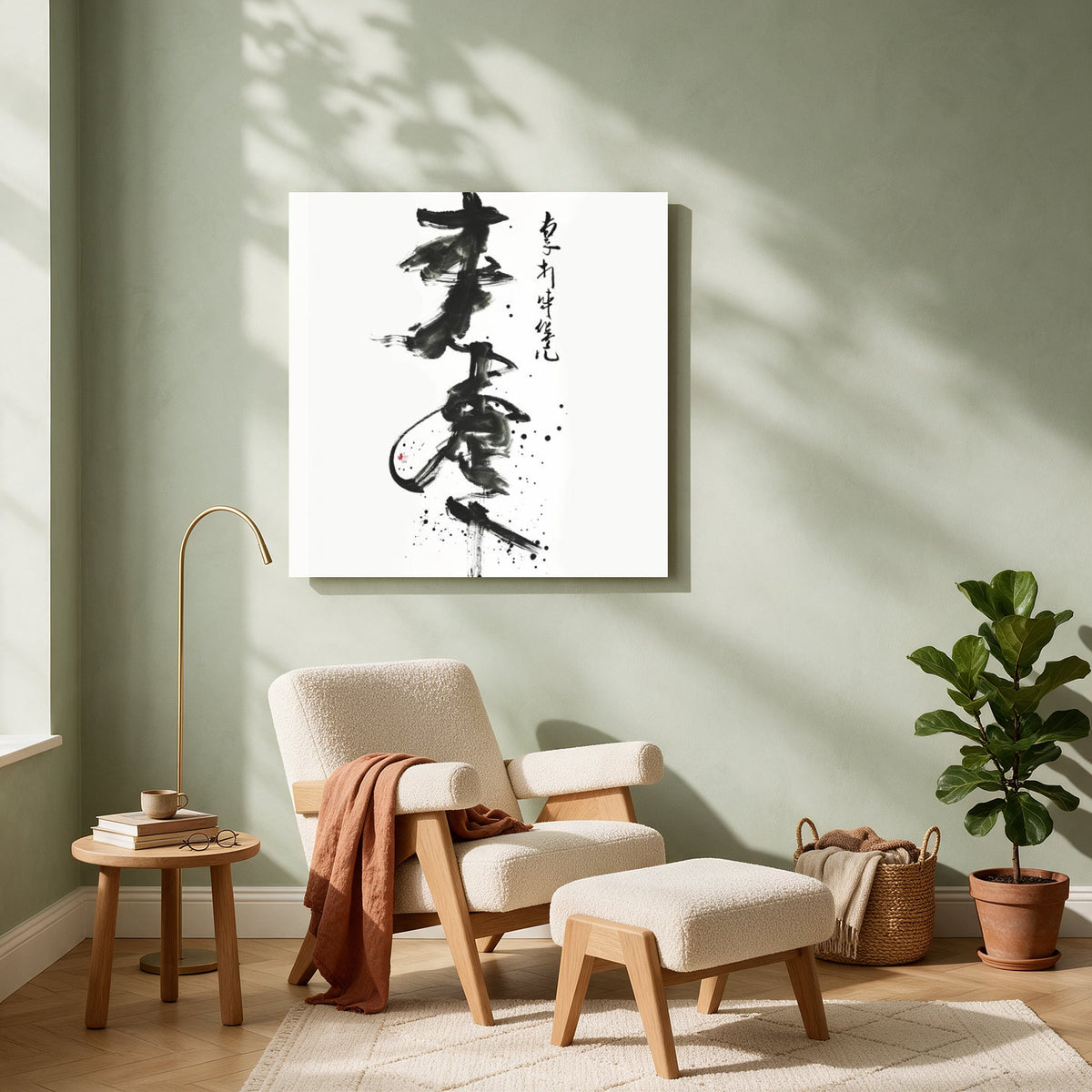 Calligraphy Brush Characters — Square living room