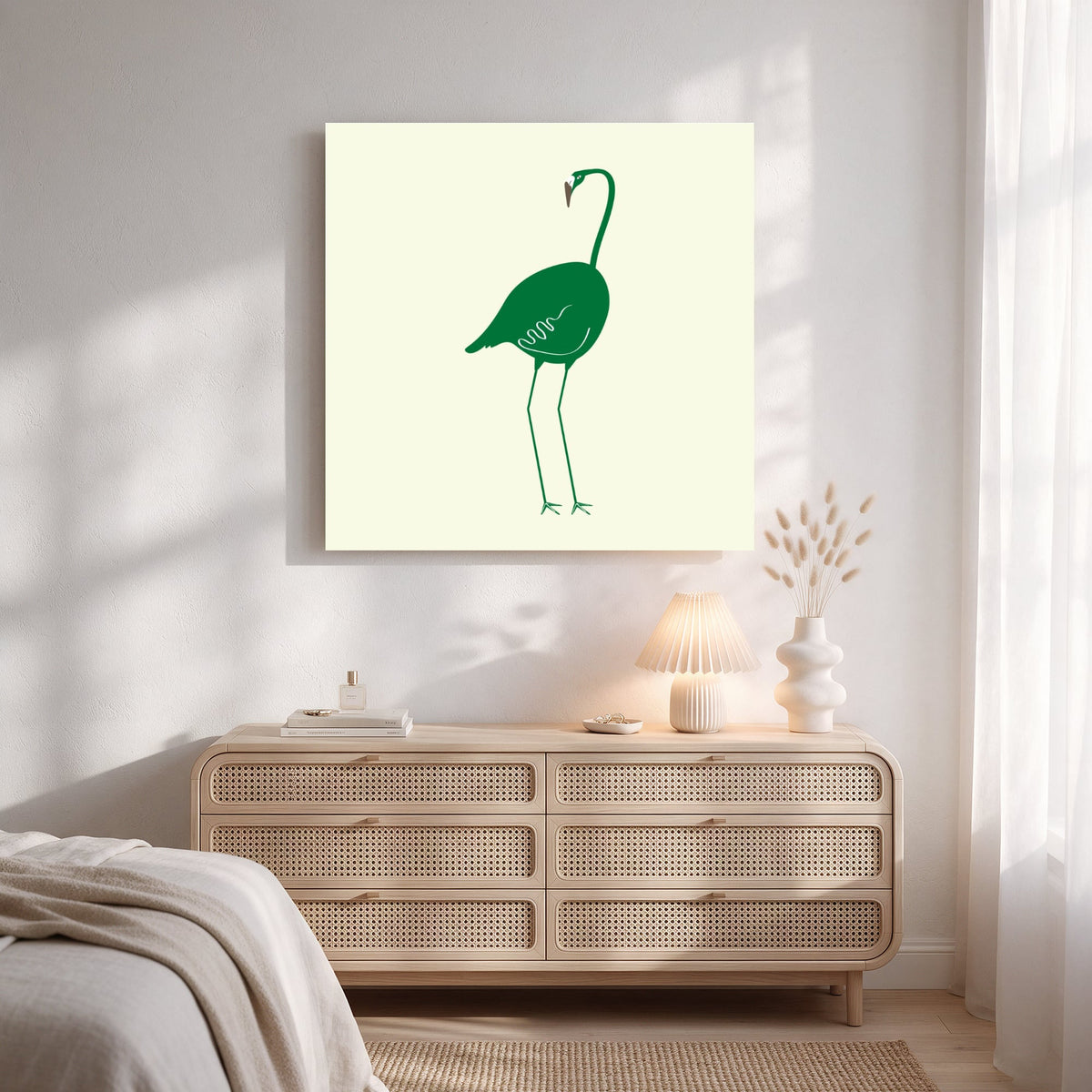 Emerald Flamingo — Square Bedroom