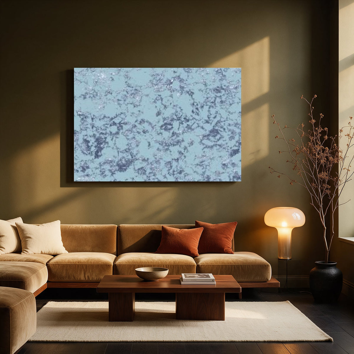Frosted Blue Marble — Living room Landscape