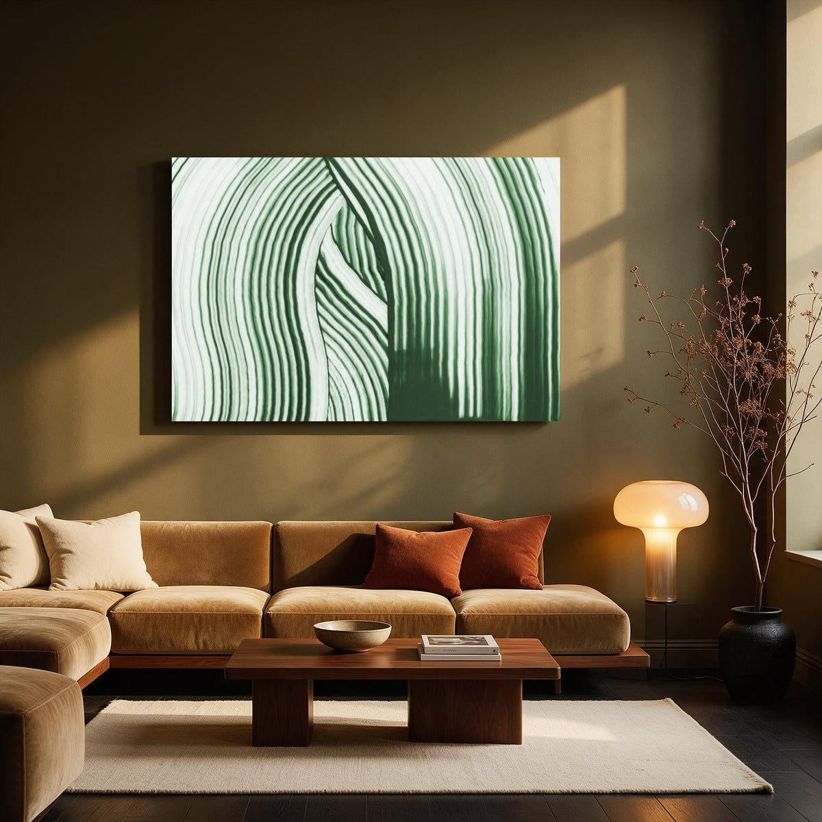 Green Leaf Lines — Living room Landscape