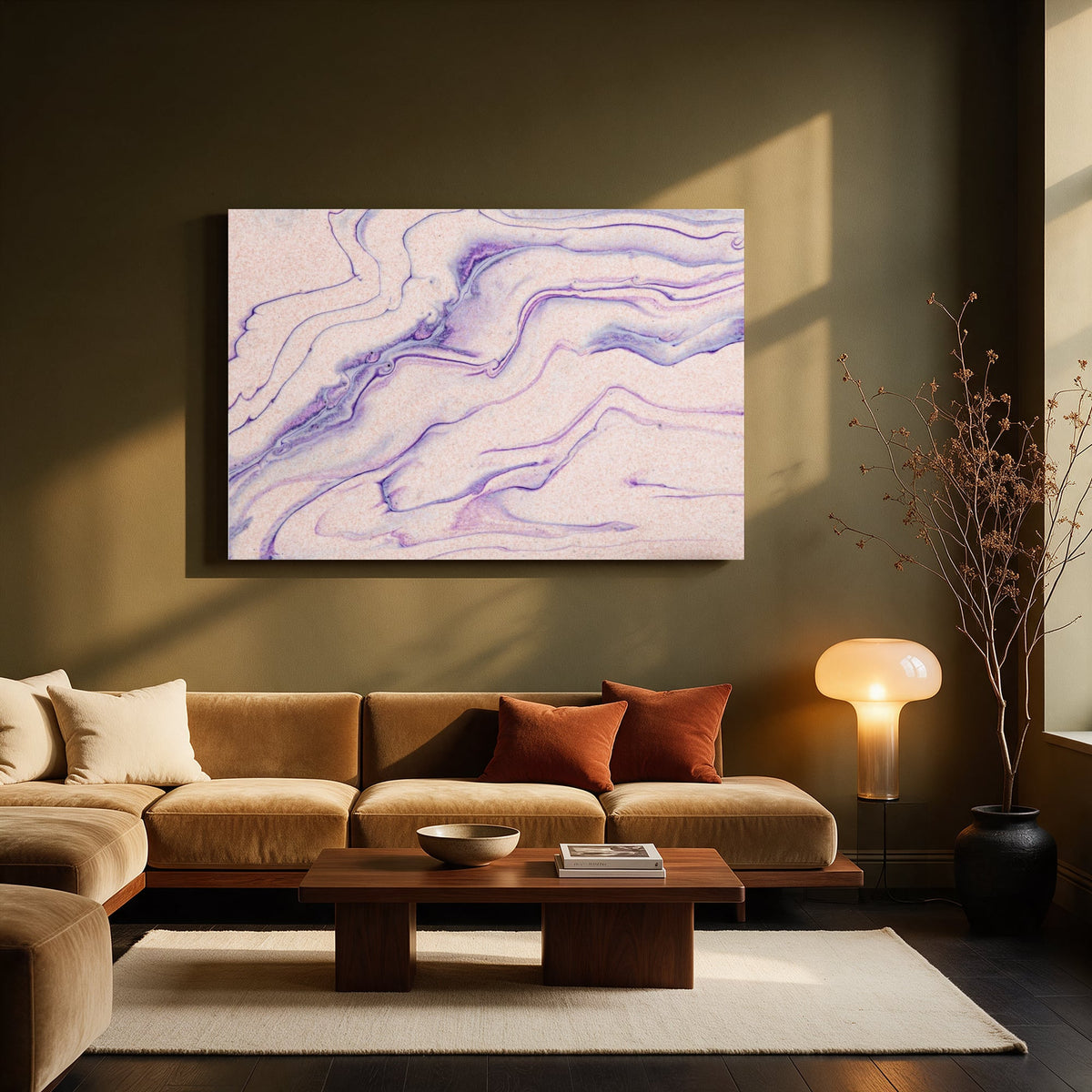 Lavender Marble Waves — Living room Landscape