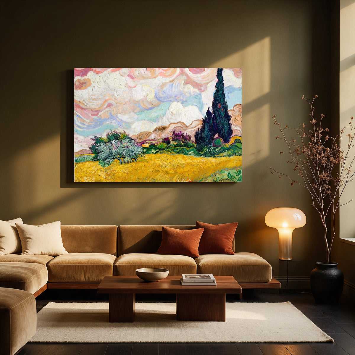 Pastel Cypress Wheat Field — Living room Landscape
