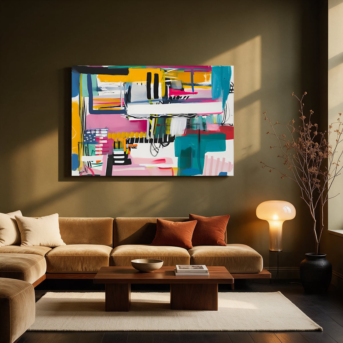 Bold Brushstroke Collage — Living room Landscape
