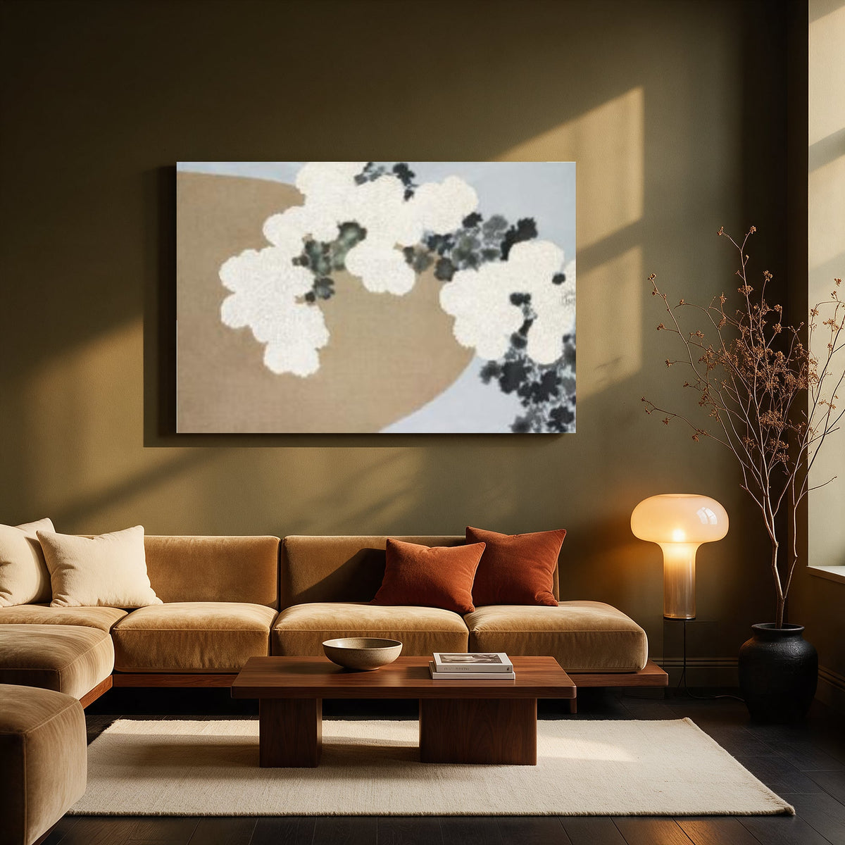 Snow Blossoms on Sand — Living room Landscape