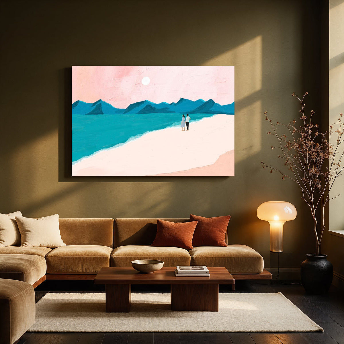 Beach Walk and Turquoise Sea — Living room Landscape