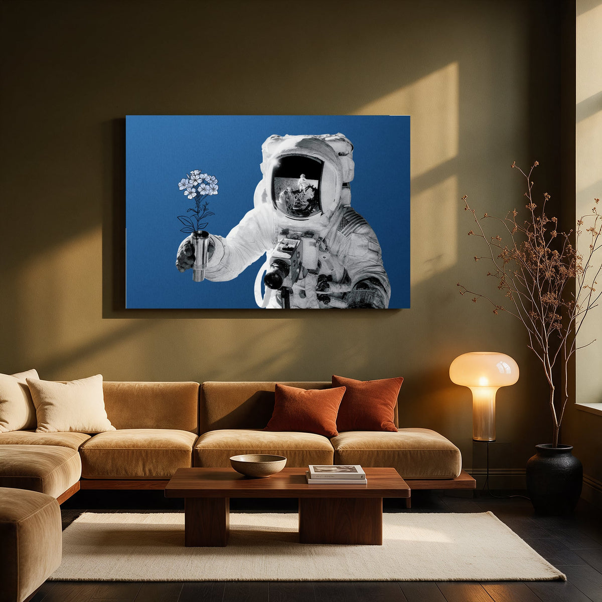 Astronaut's Flower Offering — Living room Landscape