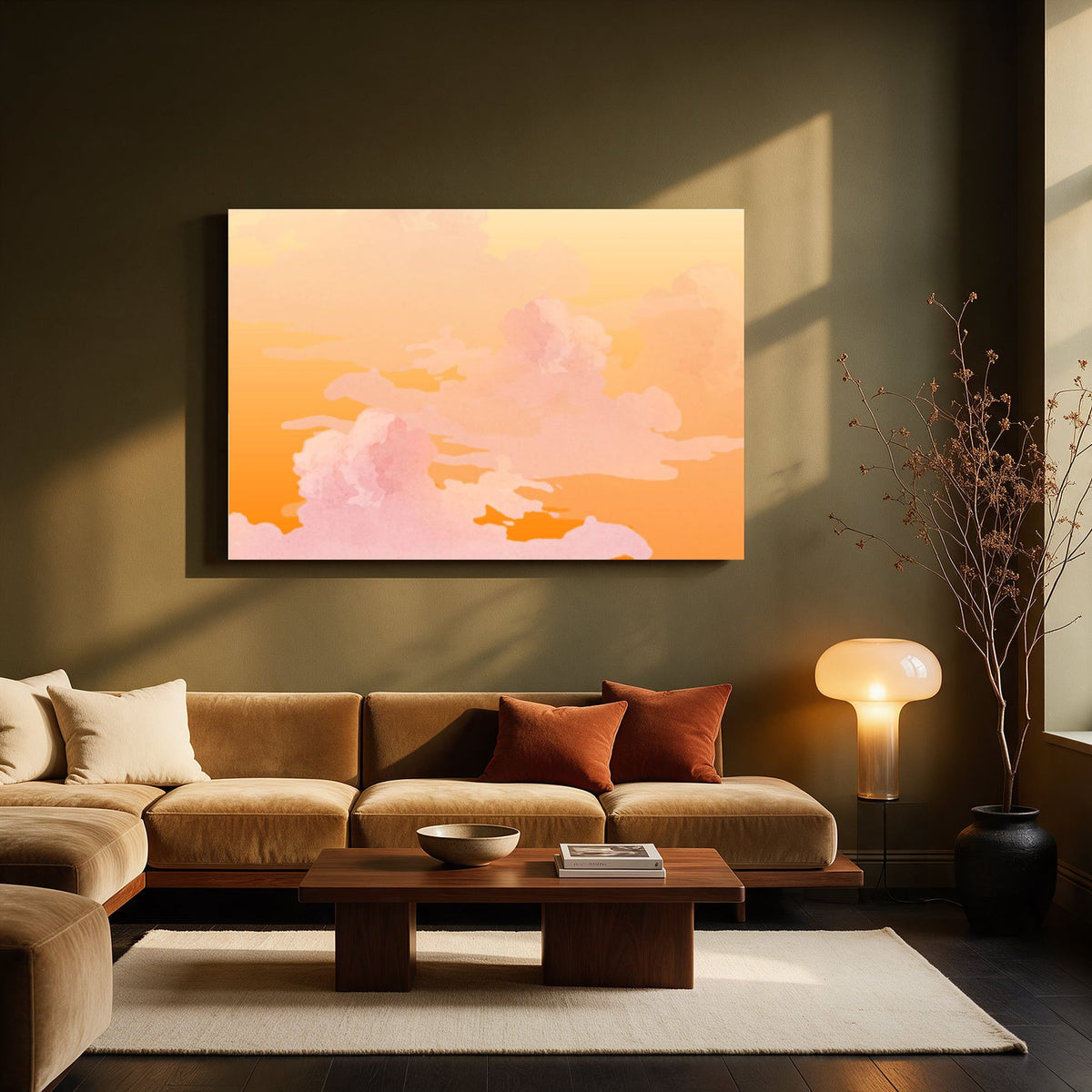 Peach and Orange Clouds — Living room Landscape