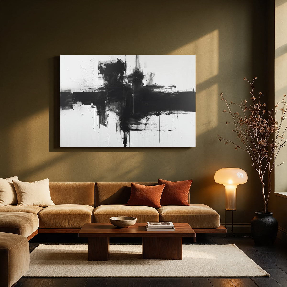 Ink Horizon Cross — Living room Landscape