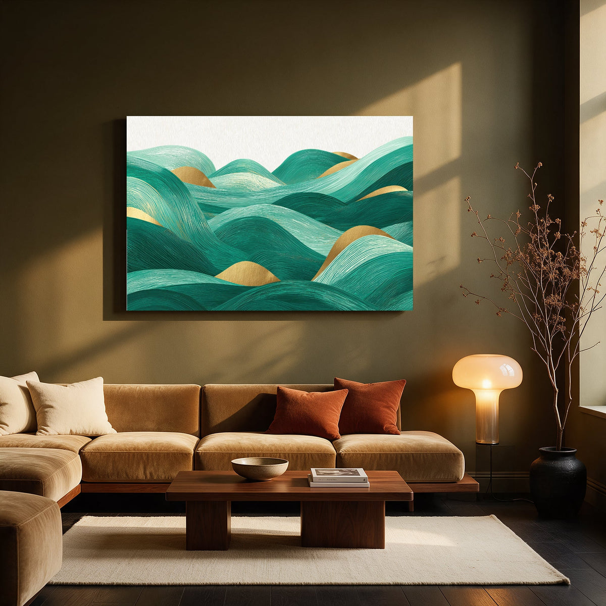 Emerald Ocean Waves — Living room Landscape