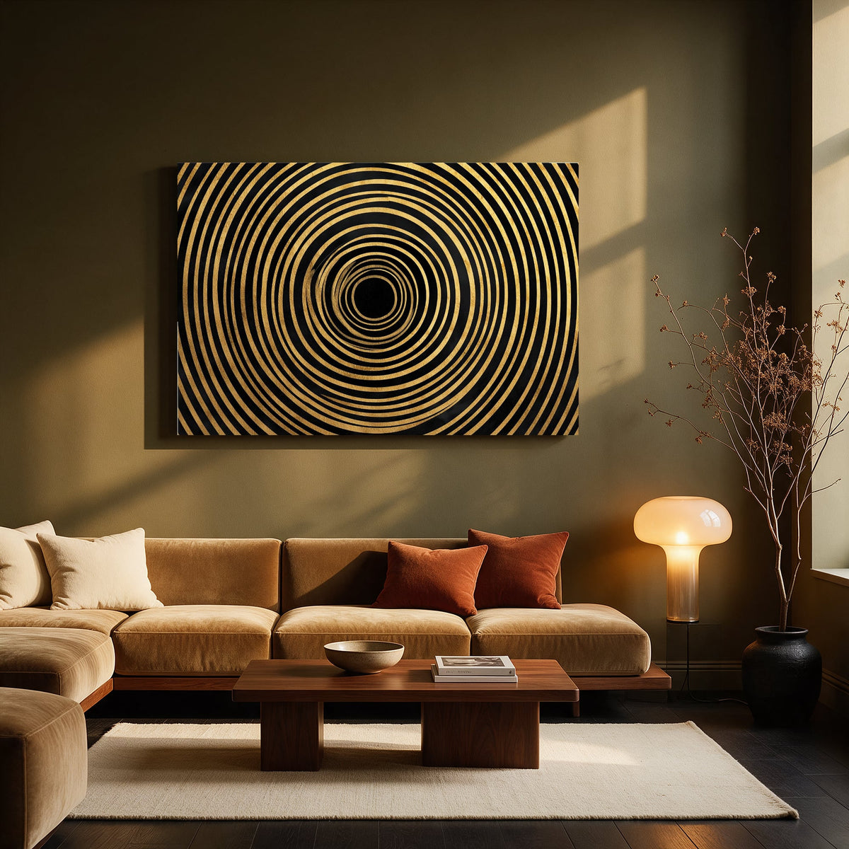Gold Target Rings — Living room Landscape