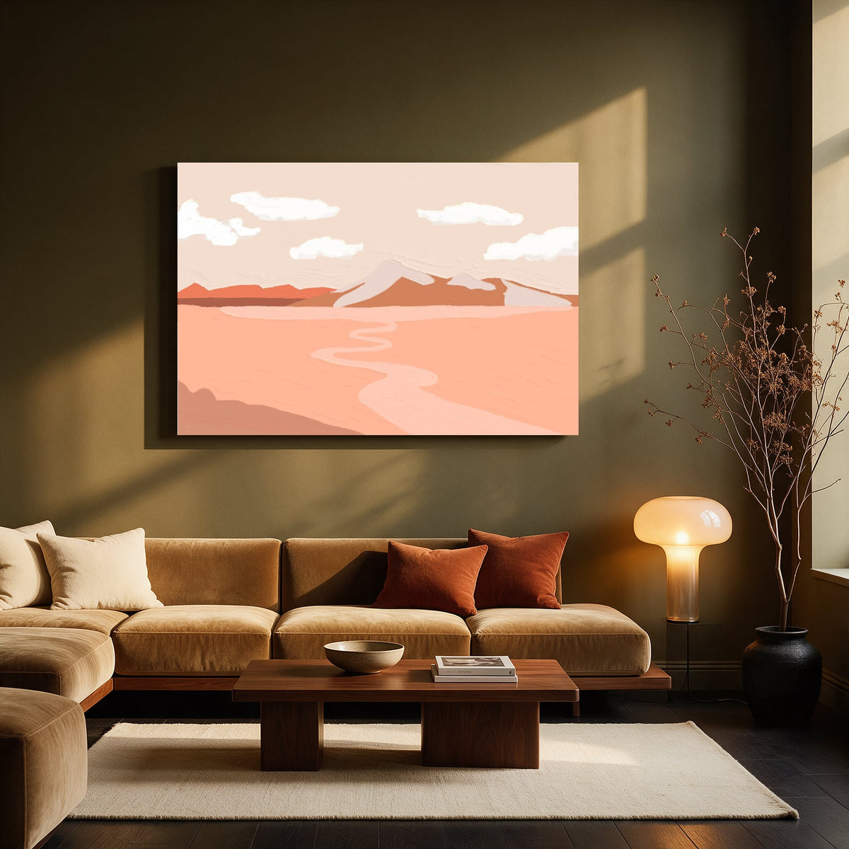 Peach Desert Road — Living room Landscape