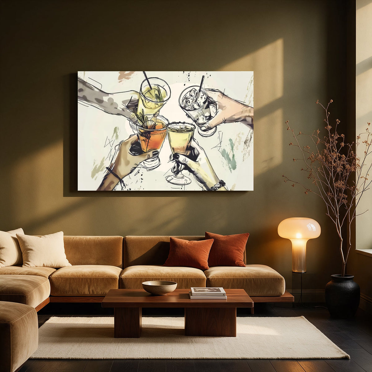 Cheers Sketch on Cream — Living room Landscape