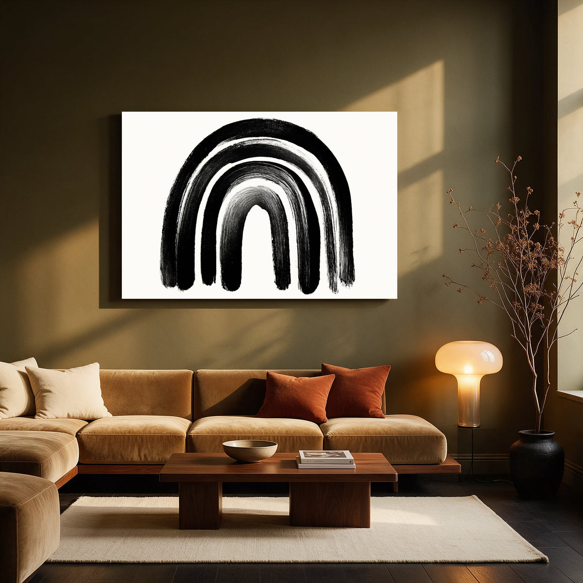 Ink Rainbow Sweep — Living room Landscape