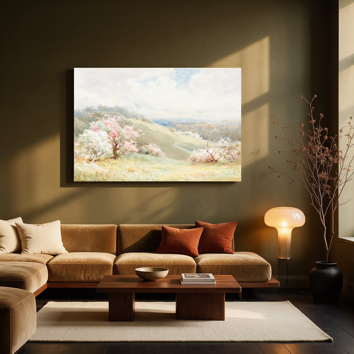 Blossom Hills Watercolor — Living room Landscape