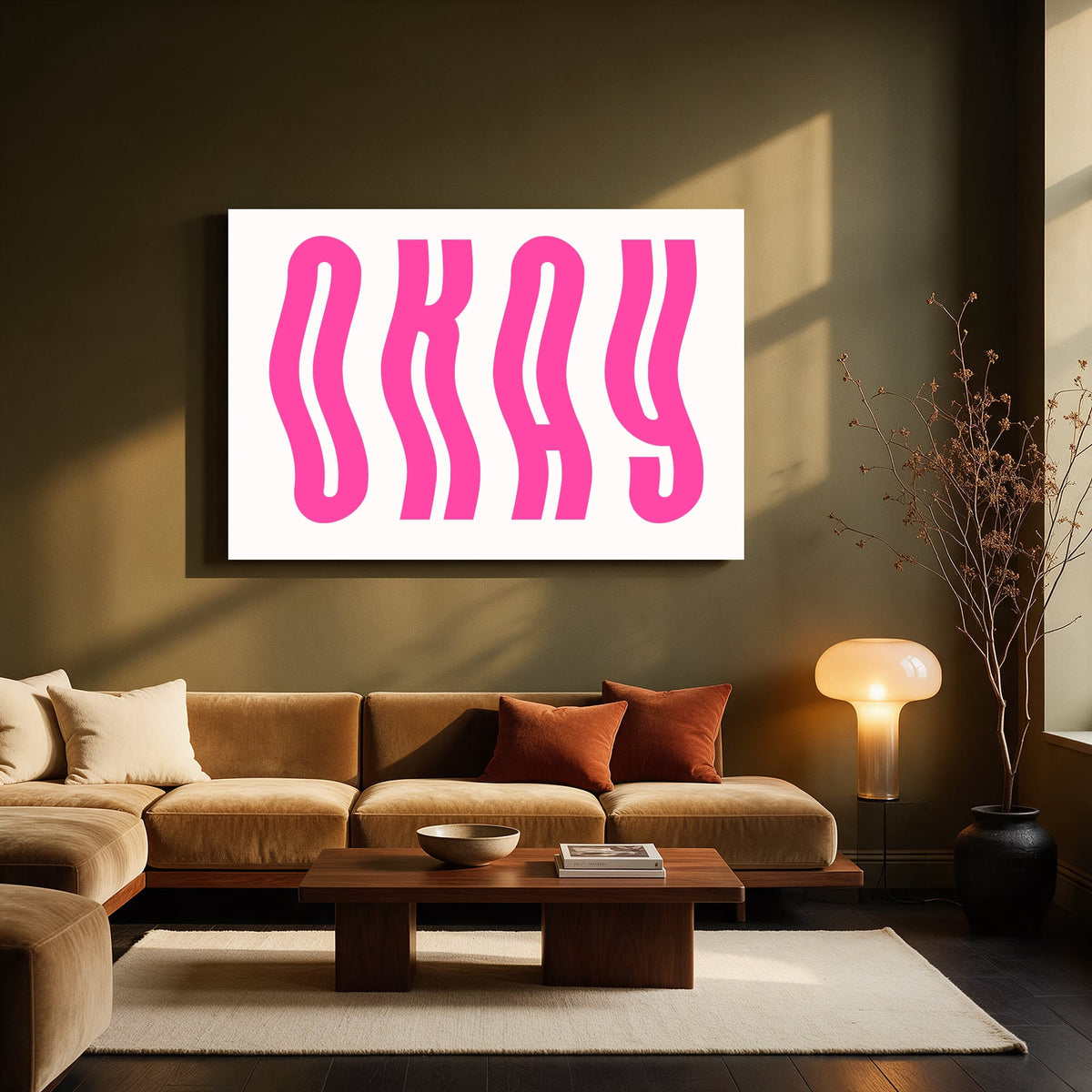 Okay in Wavy Pink — Living room Landscape