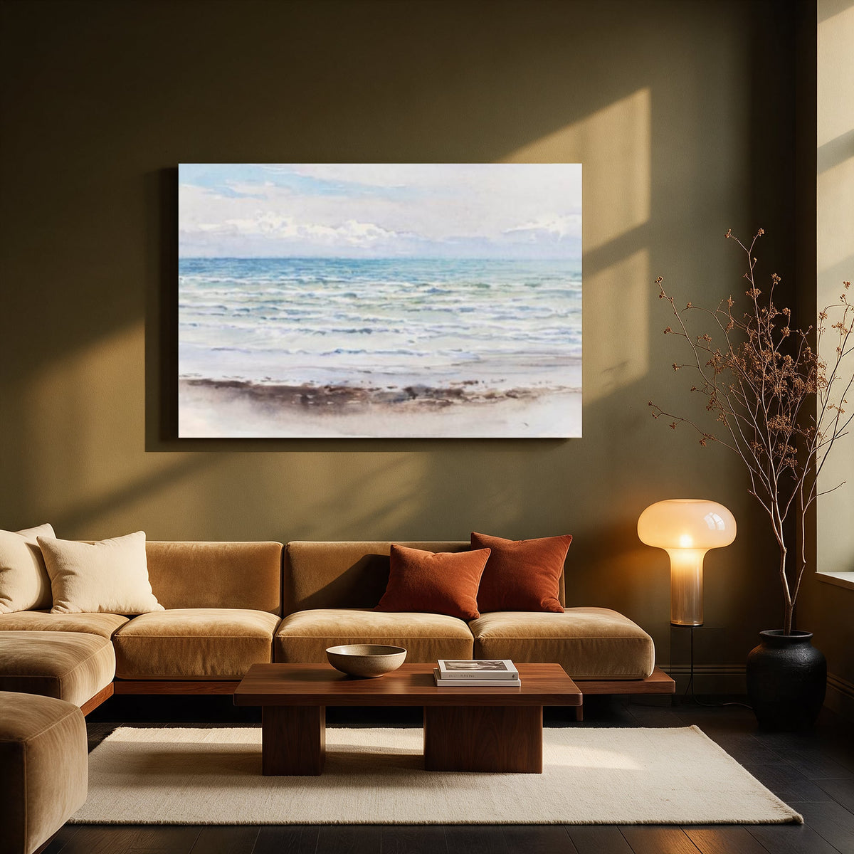 Blue Sea Watercolor — Living room Landscape
