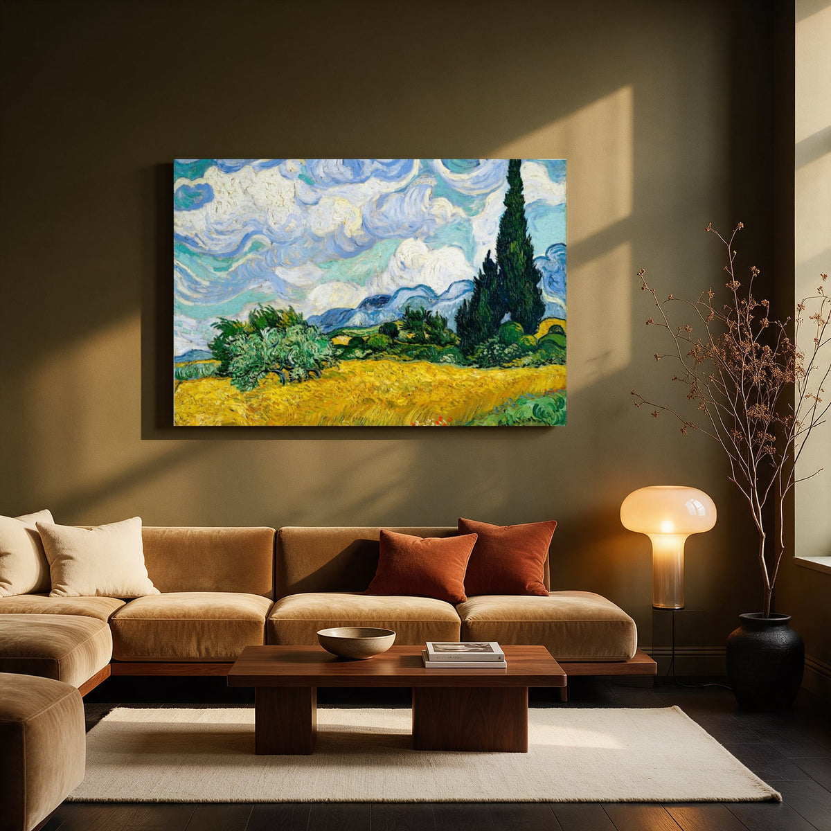 Cypress and Wheat Field — Living room Landscape