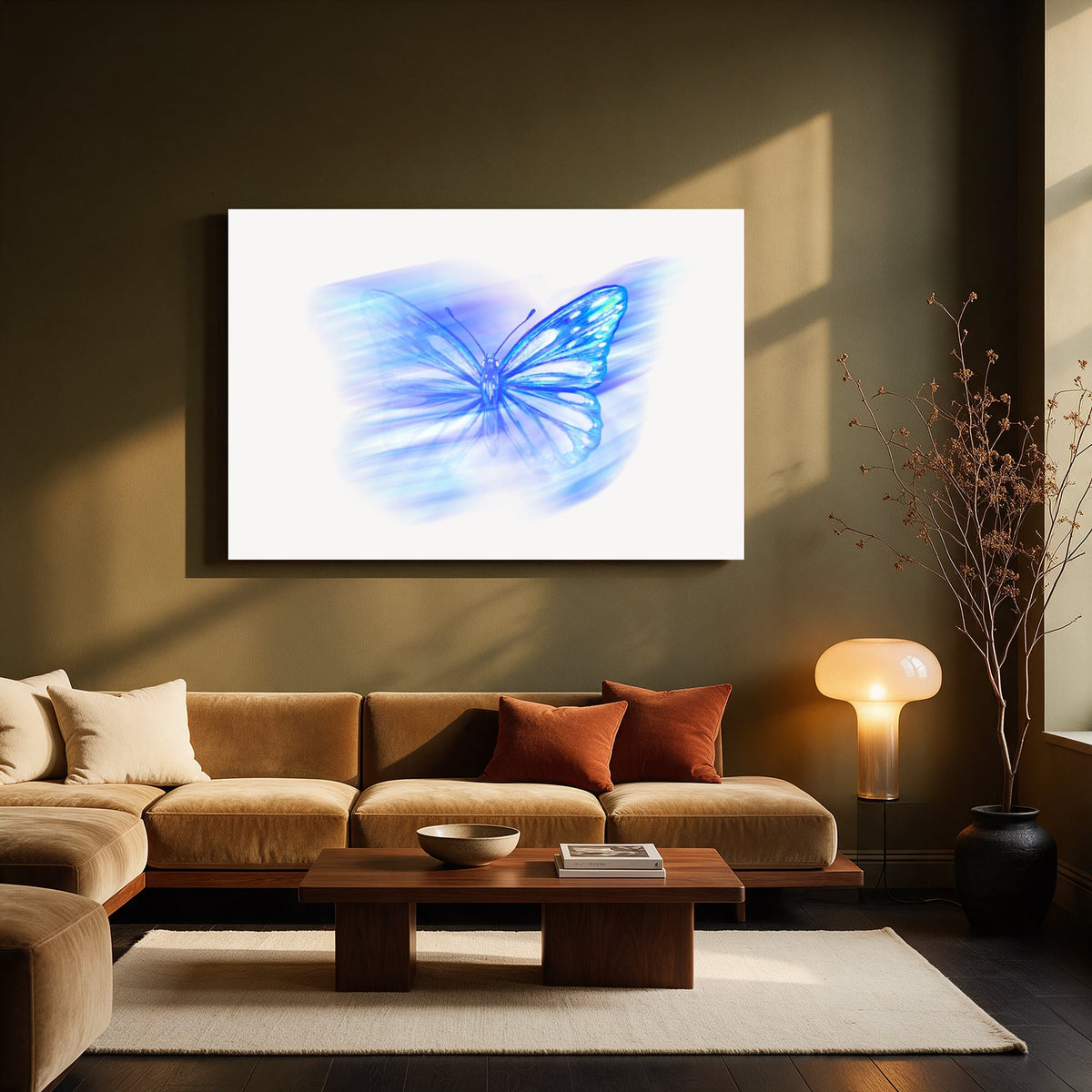 Blue Motion Butterfly — Living room Landscape