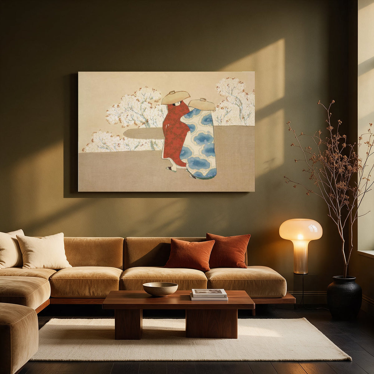 Kimono Figures in Snow — Living room Landscape