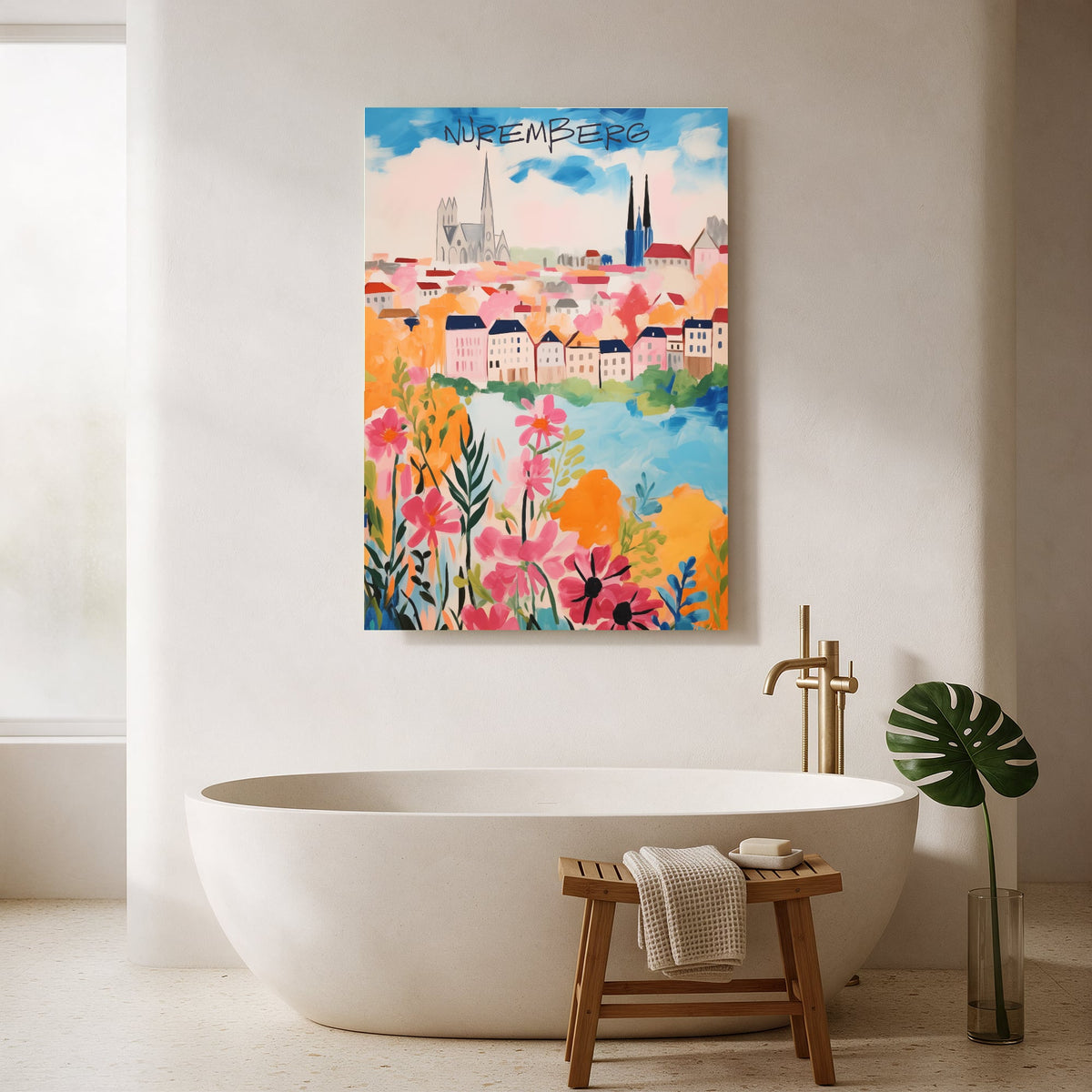 Nuremberg Old Town Blooms — Portrait Bathroom Final