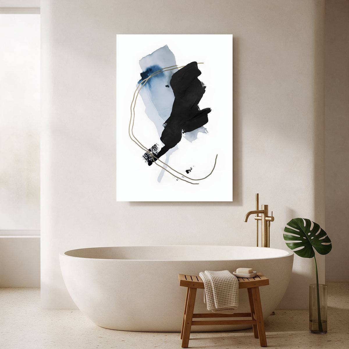 Blue Wash and Black Form — Portrait Bathroom Final
