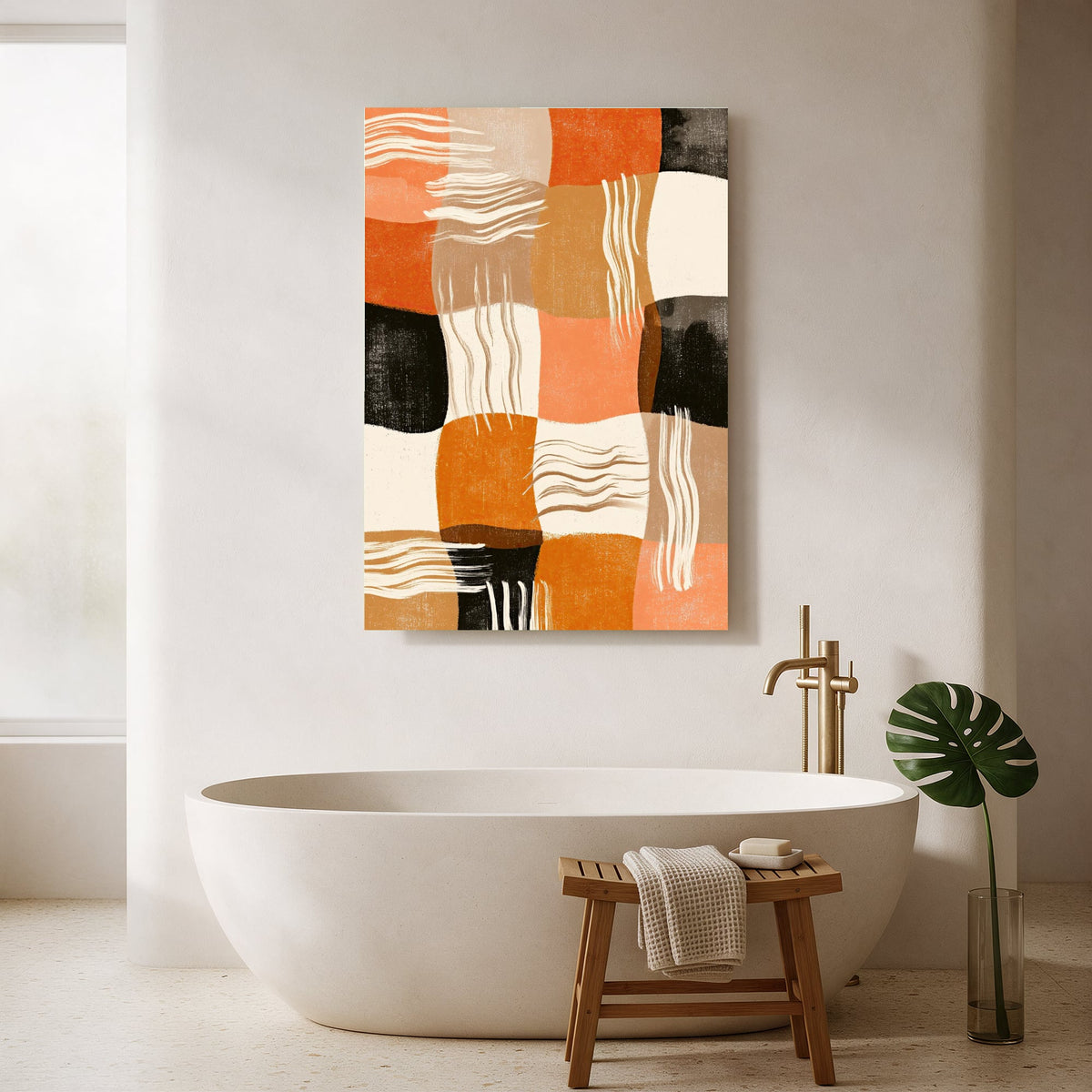 Terracotta Checker Weave — Portrait Bathroom Final