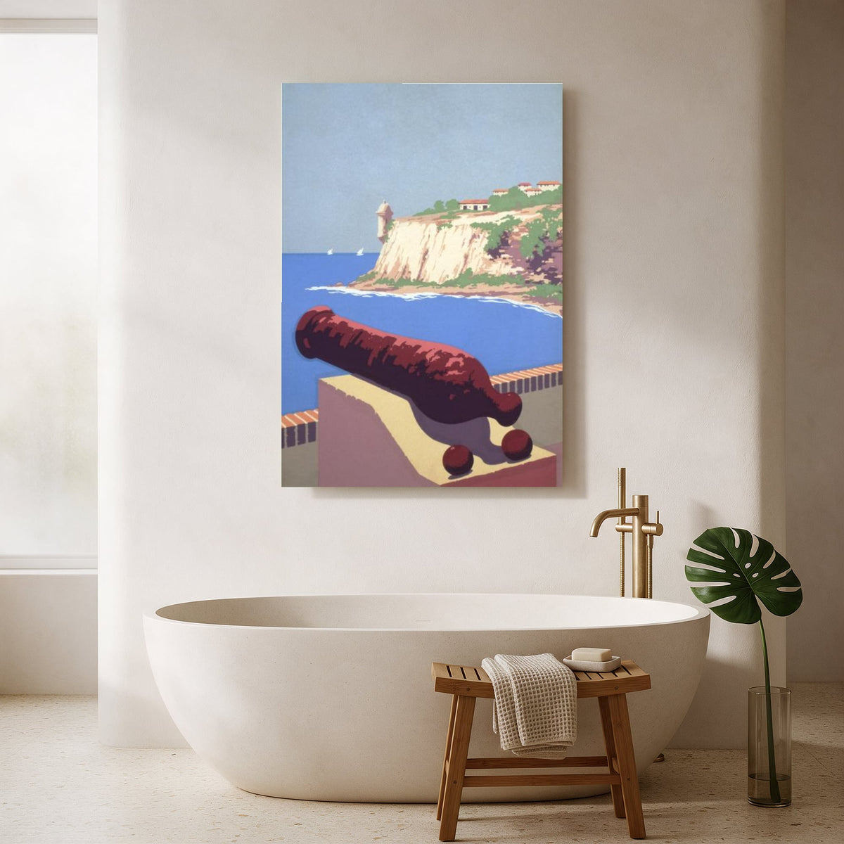 Coastal Fort and Cannon Poster — Portrait Bathroom Final