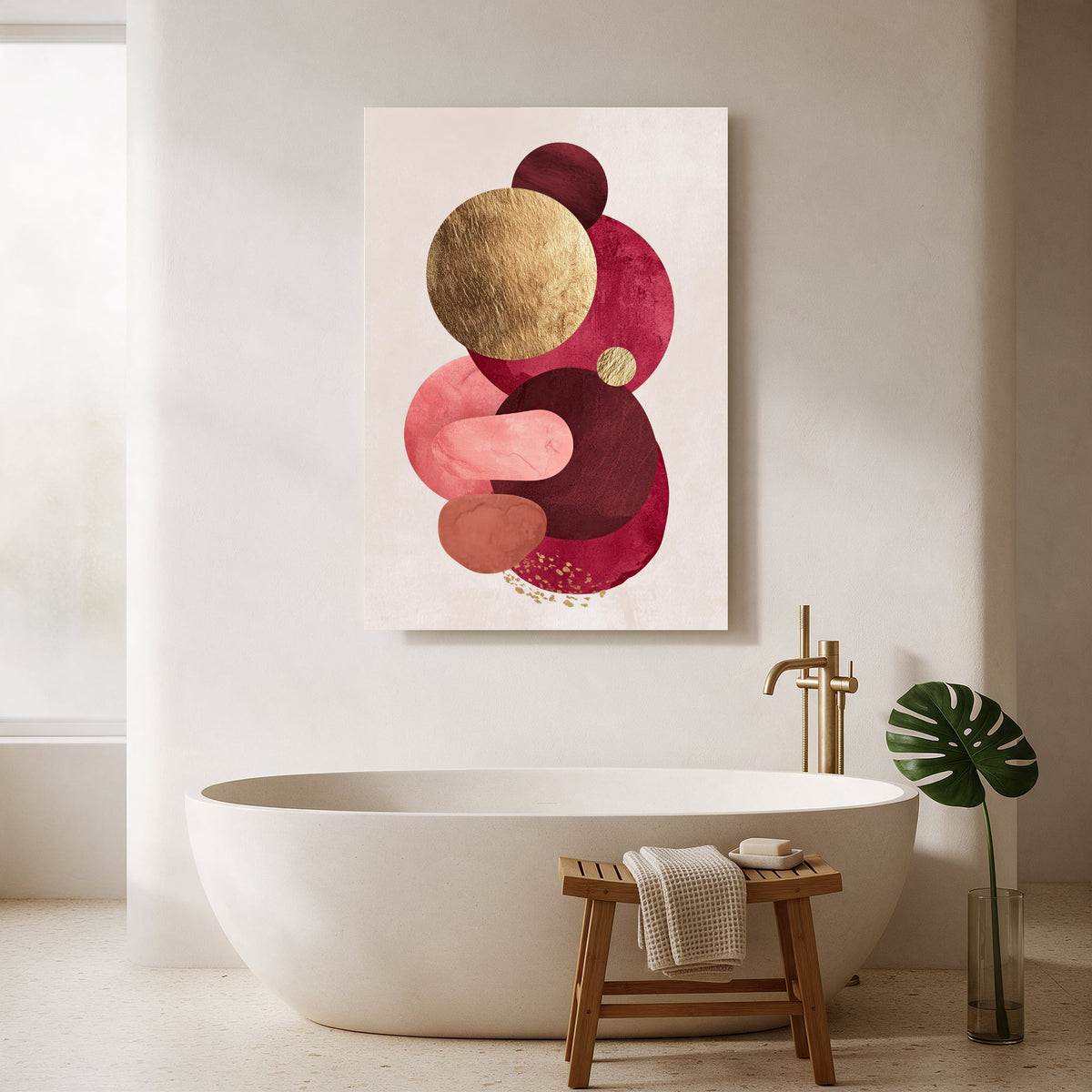 Stacked Blush Stones — Portrait Bathroom Final