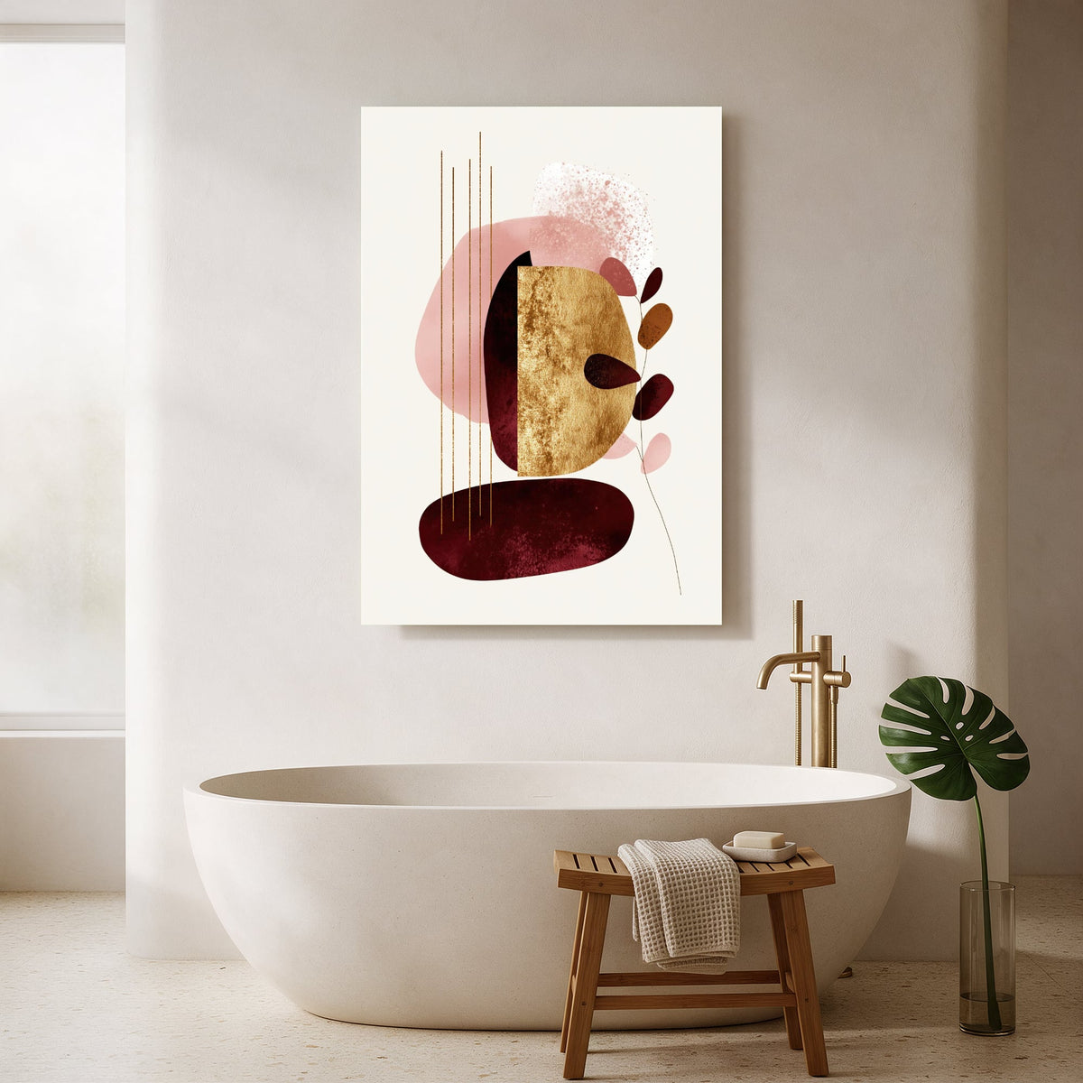 Minimal Bloom Shapes — Portrait Bathroom Final