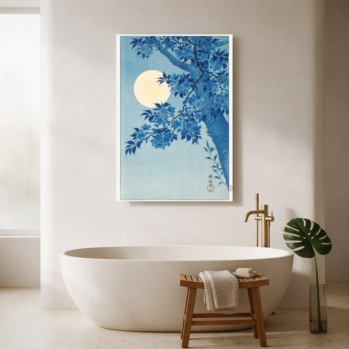 Moon and Cherry Blossom — Portrait Bathroom Final