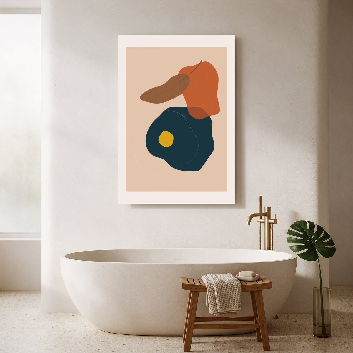 Terracotta and Navy Blobs — Portrait Bathroom Final