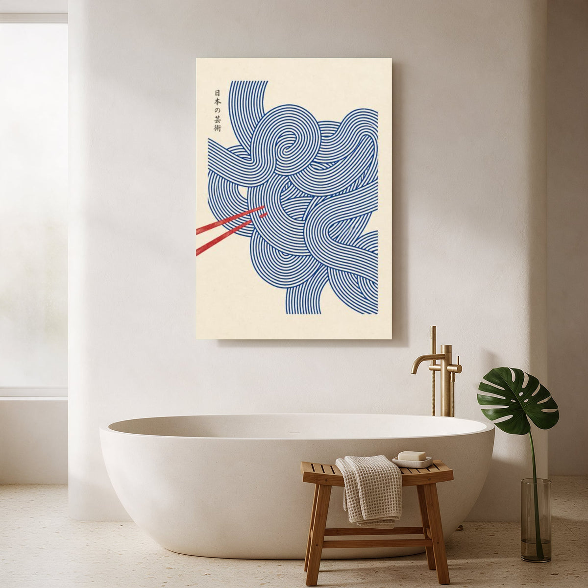 Blue Swirl and Chopsticks — Portrait Bathroom Final