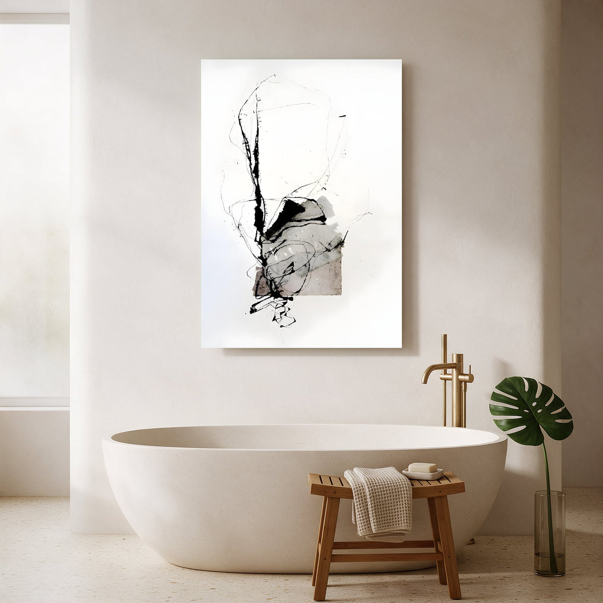 Ink Branch Sketch — Portrait Bathroom Final
